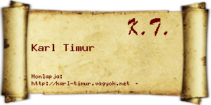 Karl Timur névjegykártya